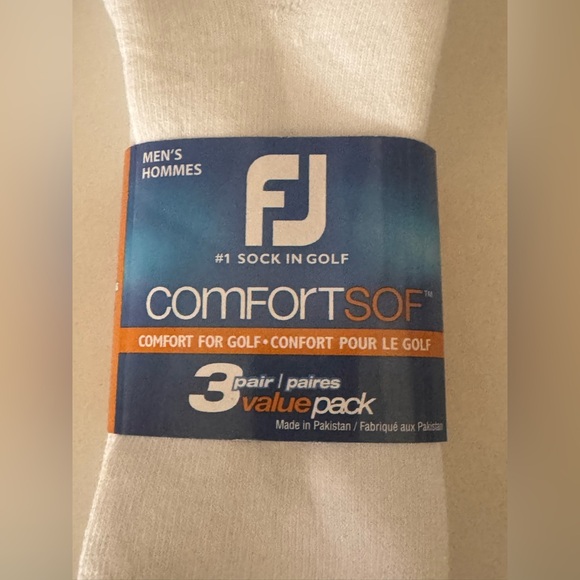 FootJoy FJ Men’s ComfortSOF 3 Pair Pack White Sport Size 7-12 US / 6-11 UK NWT - Picture 2 of 4